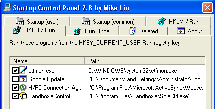 Startup Control Panel