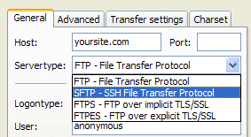 SFTP Filezilla Screen shot