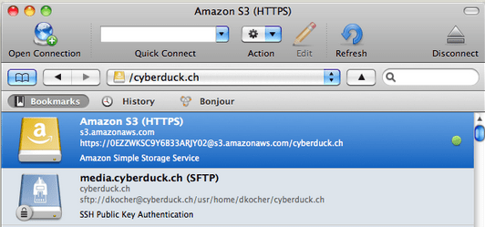 cyberduck s3 connection