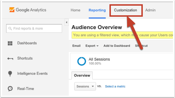 Log into Google Analytics