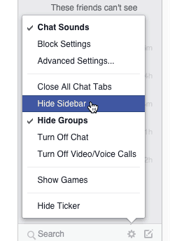 Hide Facebook Chat Sidebar