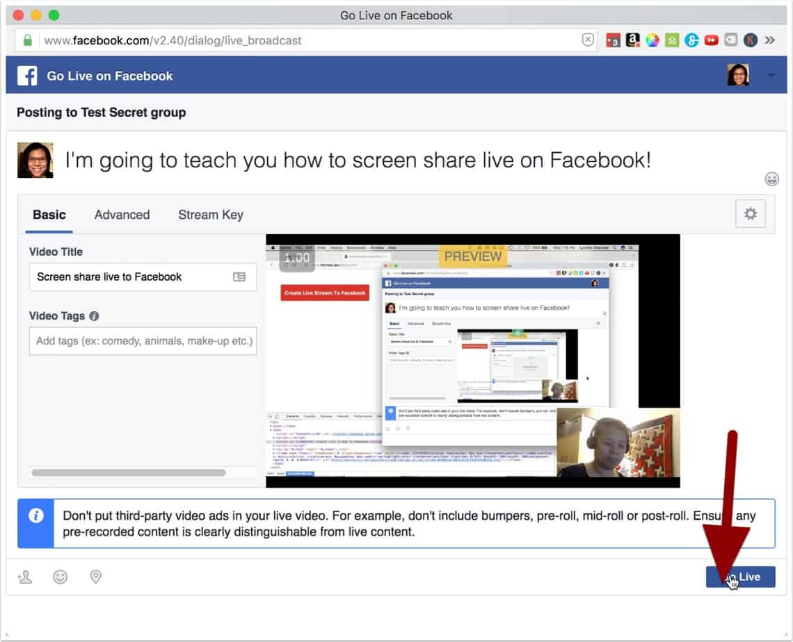 How To Go On Facebook Live From Computer