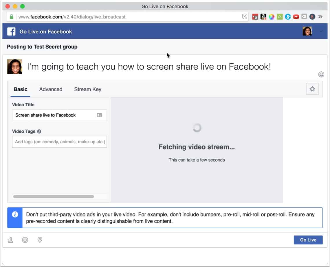 How To Go On Facebook Live From Computer